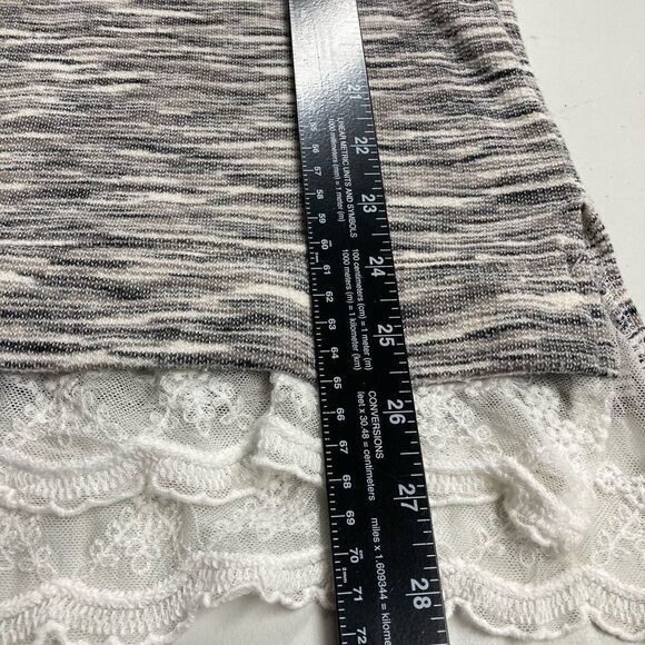 NEW DIRECTIONS WEEKEND, Women’s Hooded Sweatshirt, Sz M, lace, gray&white - Picture 8 of 10